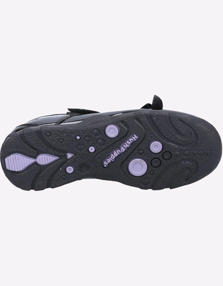 Hush Puppies Carrie Girls Junior School Shoes Black