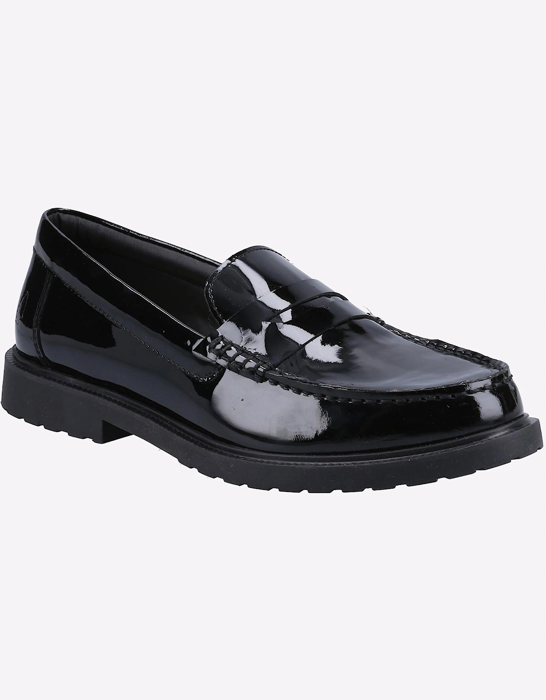 Hush Puppies Verity Womens Girls Loafer Shoes Patent Black