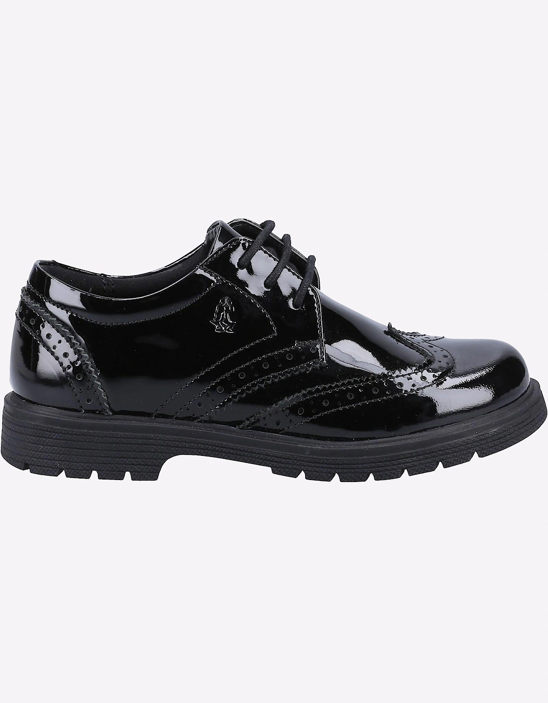 Hush Puppies Senior Sally Patent Girls Junior School Shoes Black
