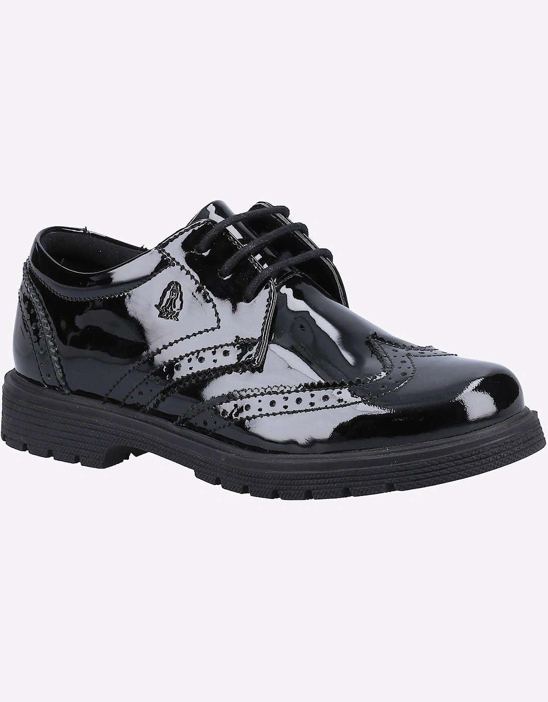 Hush Puppies Senior Sally Patent Girls Junior School Shoes Black