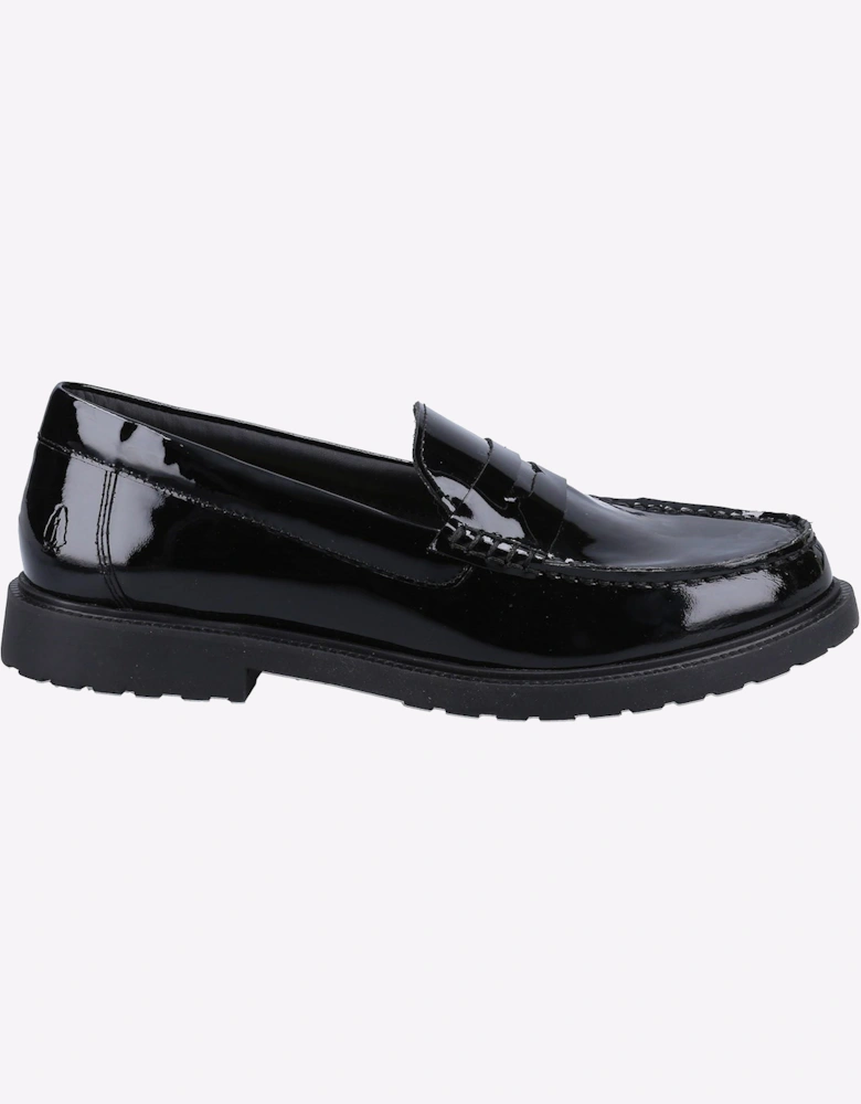 Hush Puppies Verity Womens Girls Loafer Shoes Patent Black