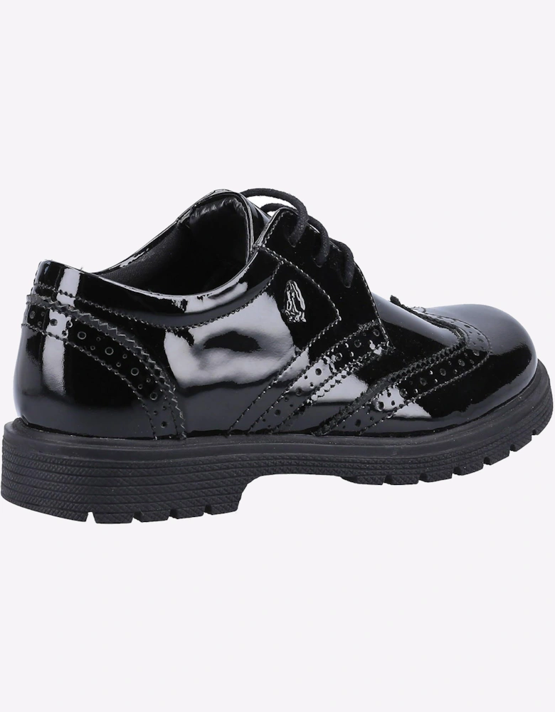 Hush Puppies Senior Sally Patent Girls Junior School Shoes Black