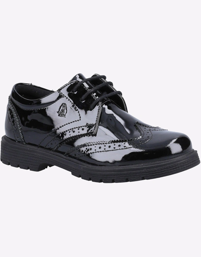 Hush Puppies Sally Patent Girls Junior Black