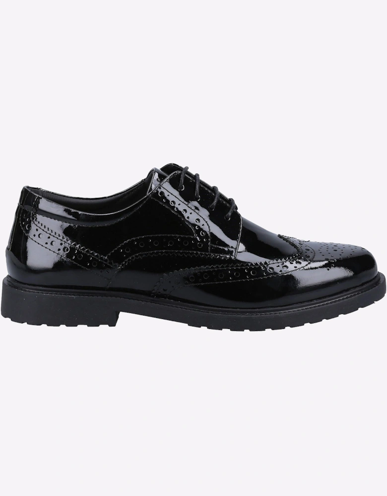 Hush Puppies Verity Womens Girls Brogues Patent Black