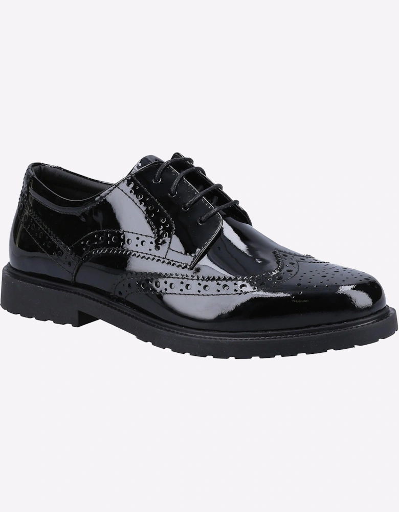 Hush Puppies Verity Womens Girls Brogues Patent Black