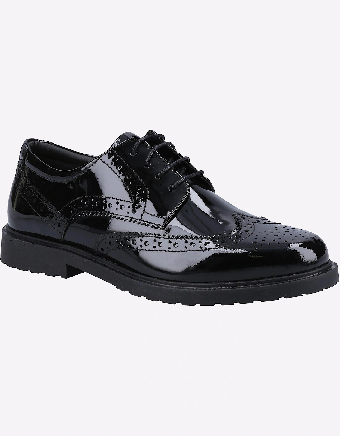 Hush Puppies Verity Womens Girls Brogues Patent Black