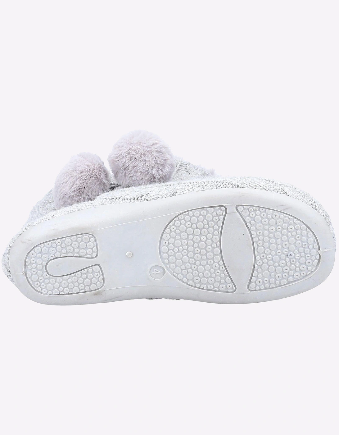 Fleet & Foster Apple Knitted Bootie Slipper Womens Grey