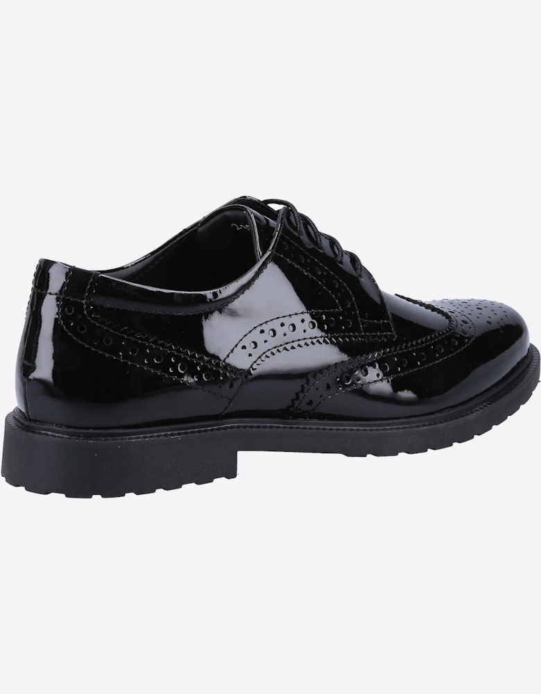 Hush Puppies Verity Womens Girls Brogues Patent Black