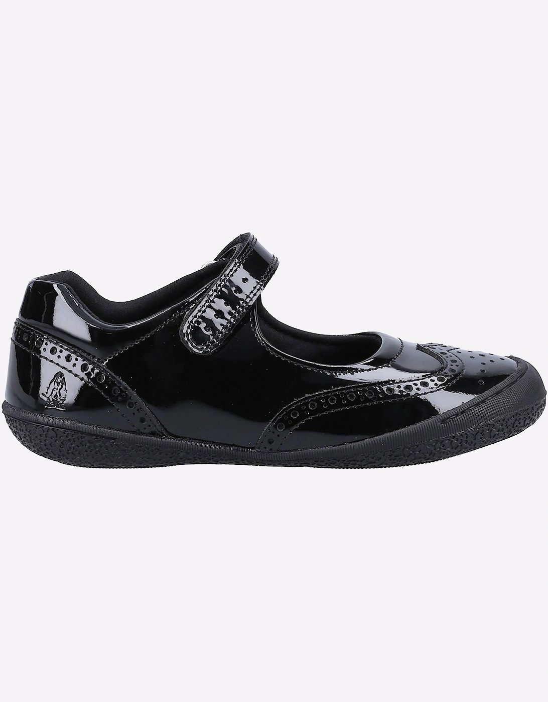 Hush Puppies Rina Girls School Shoe Patent Junior Black