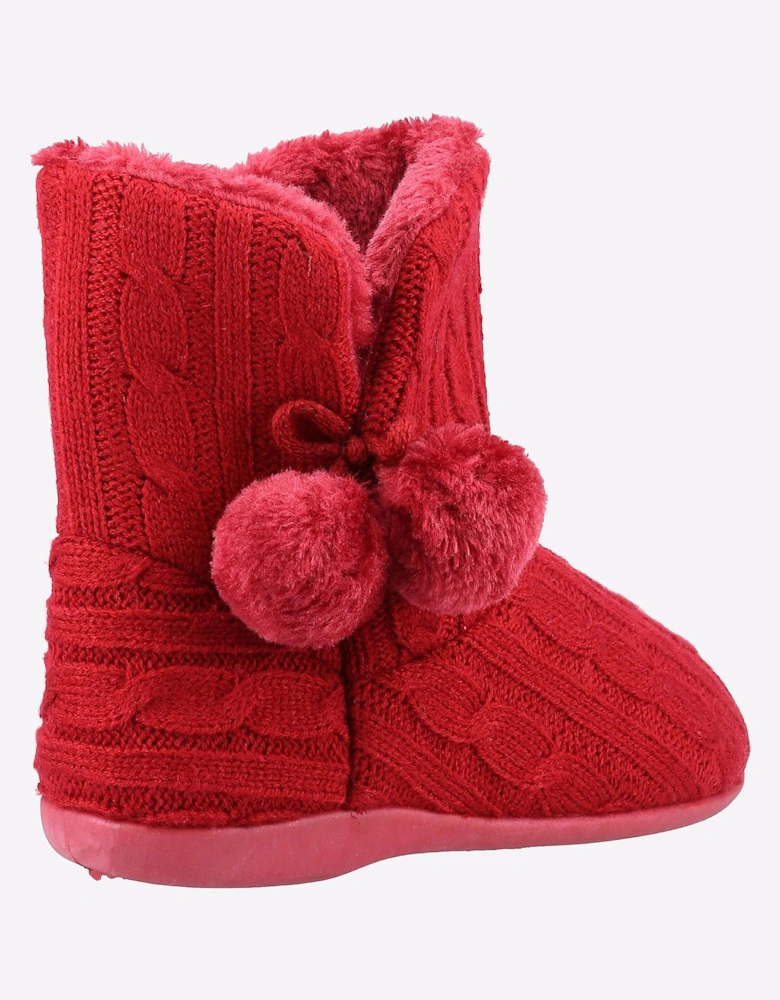 Fleet & Foster Apple Bootie Slippers Womens Red