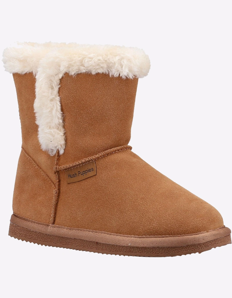 Hush Puppies Ashlynn Junior Slipper Boots Tan