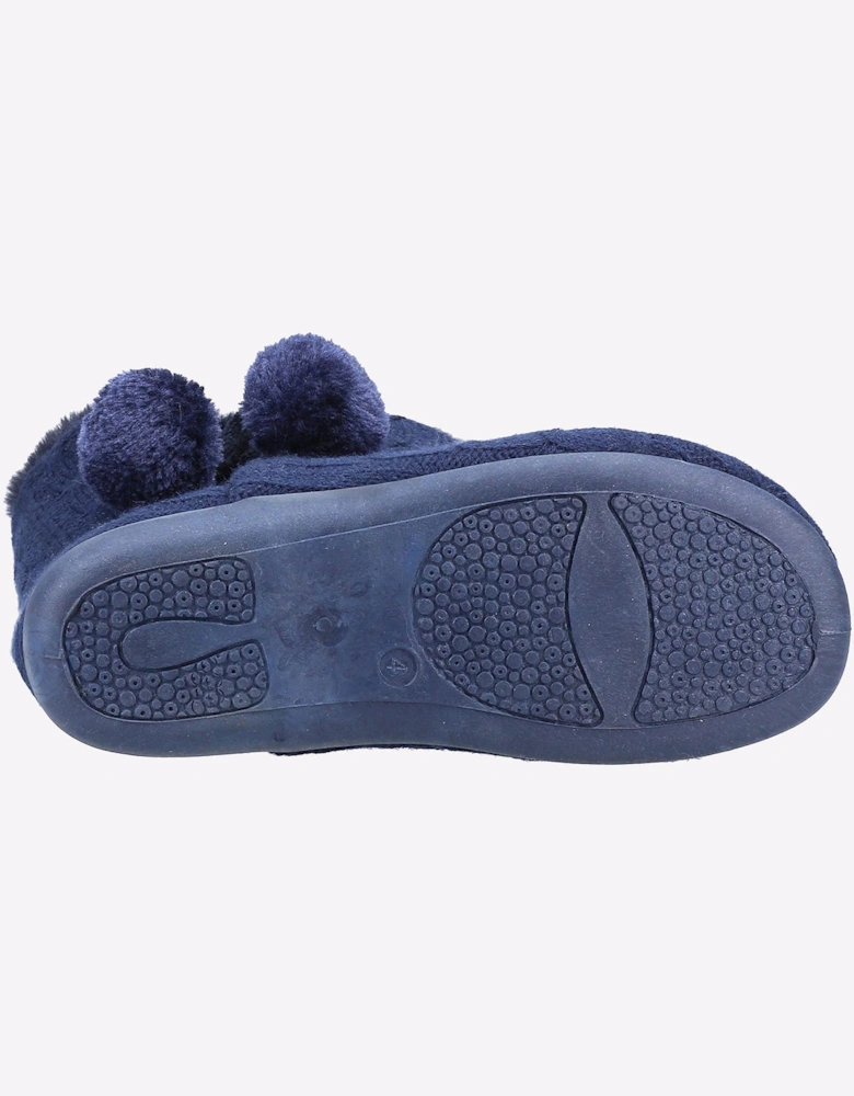 Fleet & Foster Apple Knitted Bootie Slippers Womens Navy