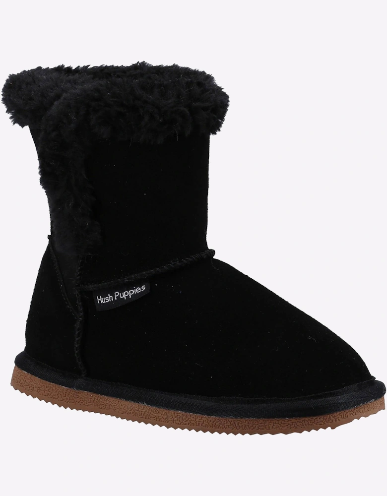 Hush Puppies Ashlynn Junior Slipper Boots Black