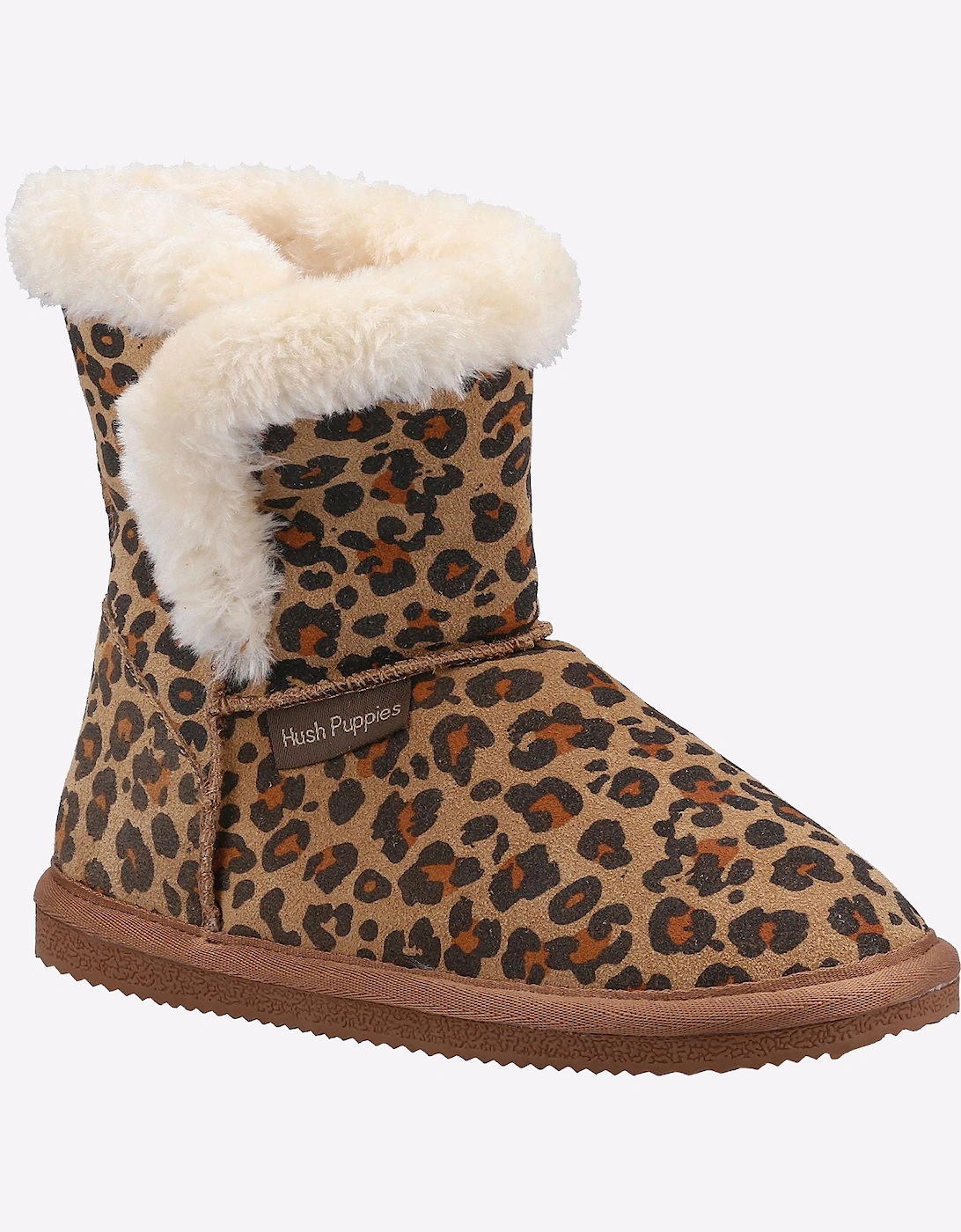 Hush Puppies Ashlynn Junior Slipper Boots Leopard