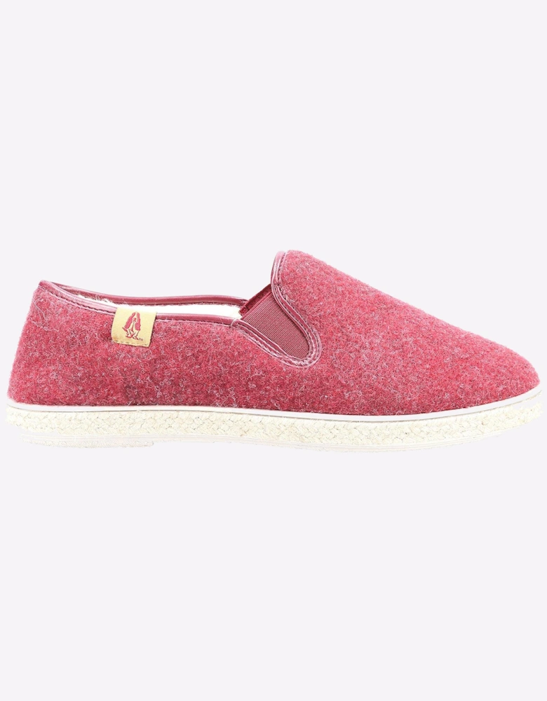 Hush Puppies Recycled Cosy Womens Slippers Burgundy