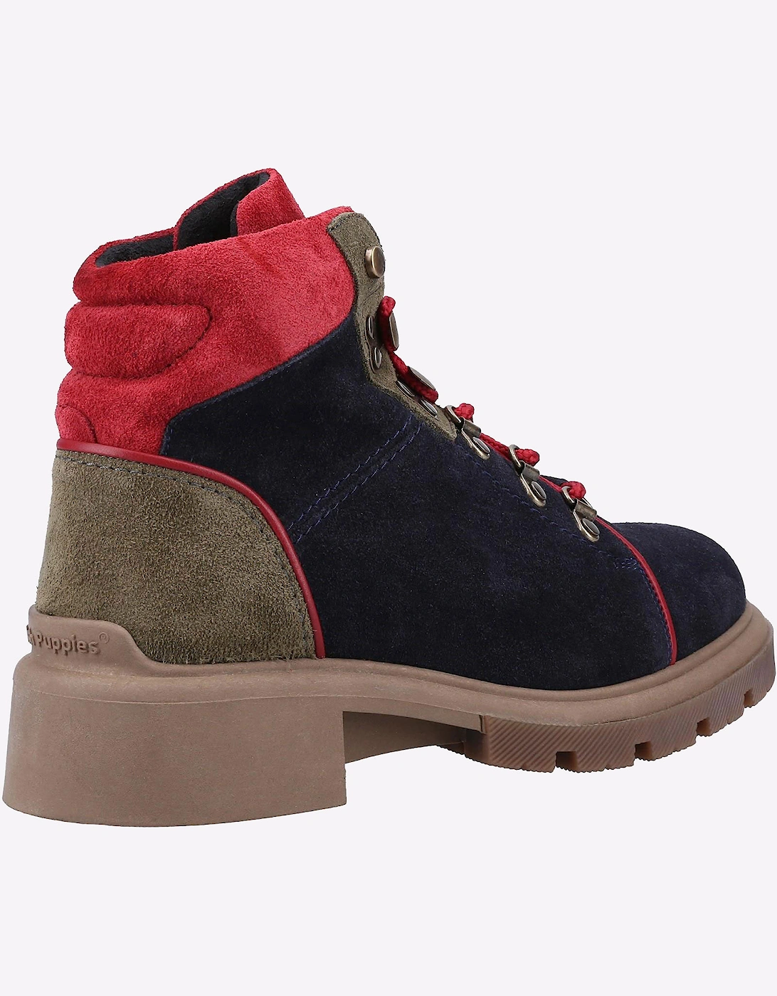 Hush Puppies Rita Memory Foam Womens Hiker Boots Navy / Beige/ Red