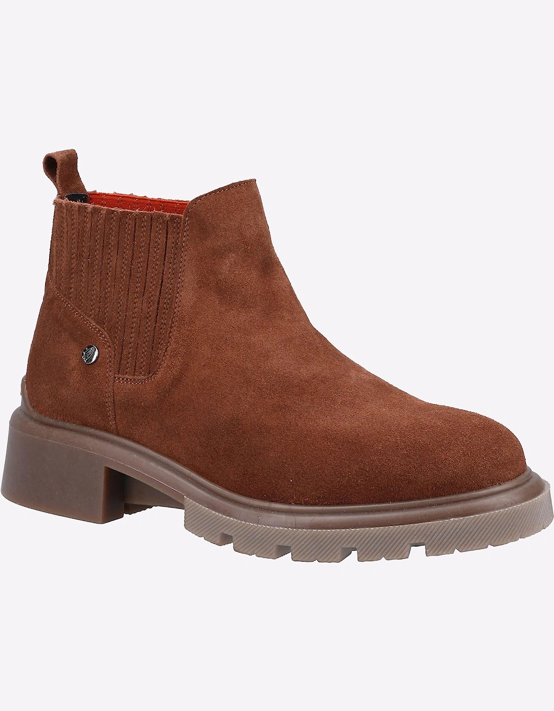 Hush Puppies Rita Leather Womens Boots Tan Suede