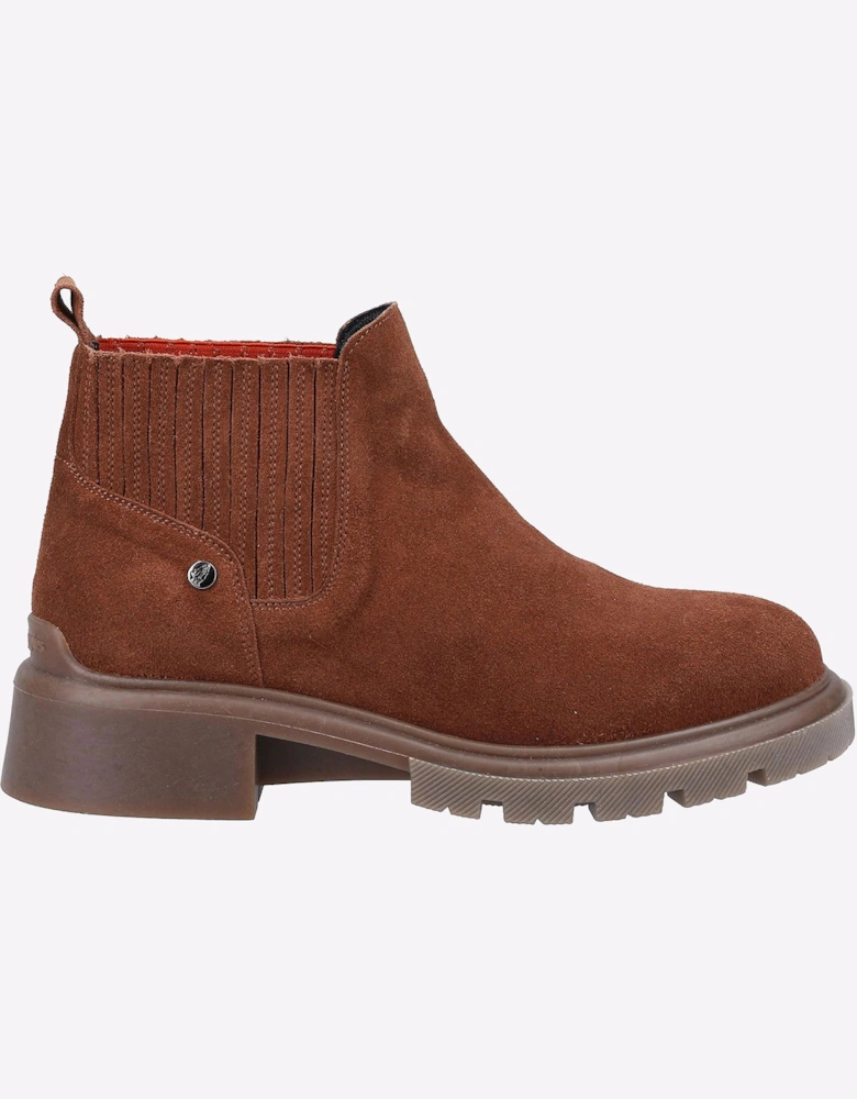 Hush Puppies Rita Leather Womens Boots Tan Suede
