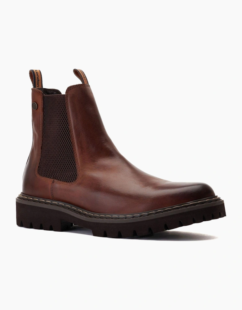 Base London Utah Mens Chelsea Boots Burnt Brown