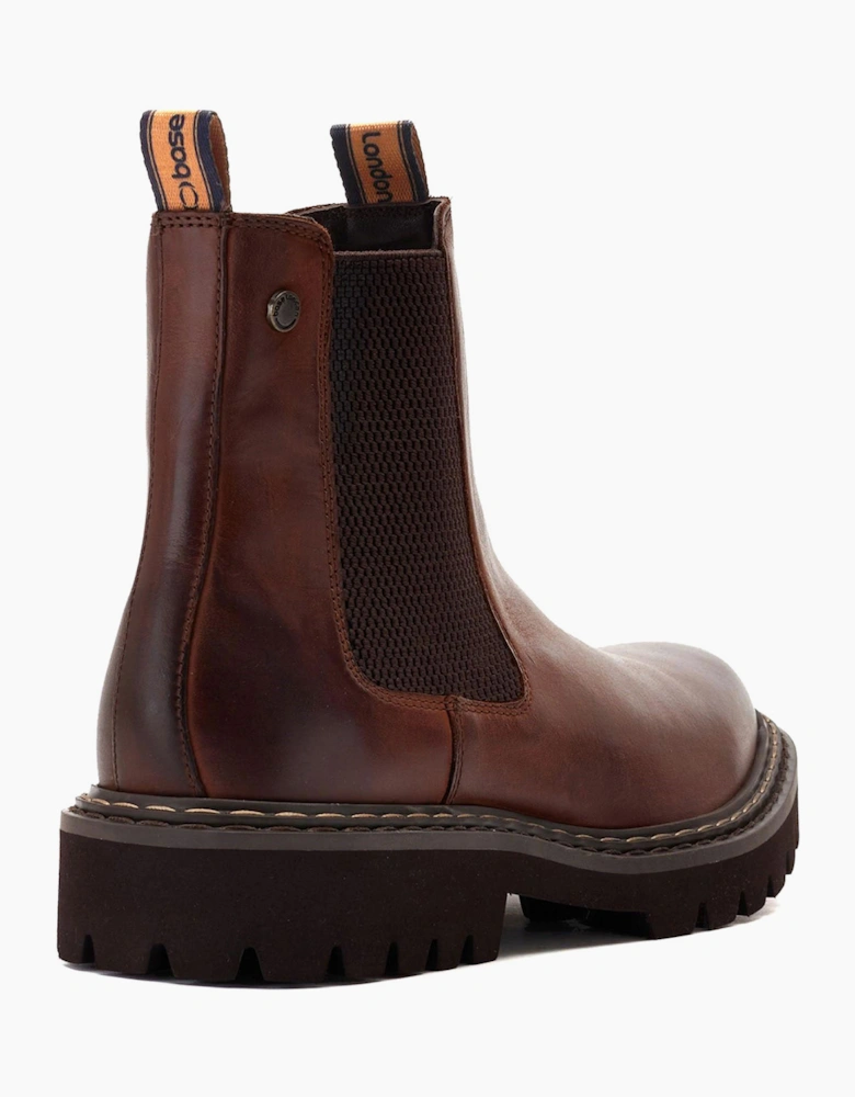 Base London Utah Mens Chelsea Boots Burnt Brown