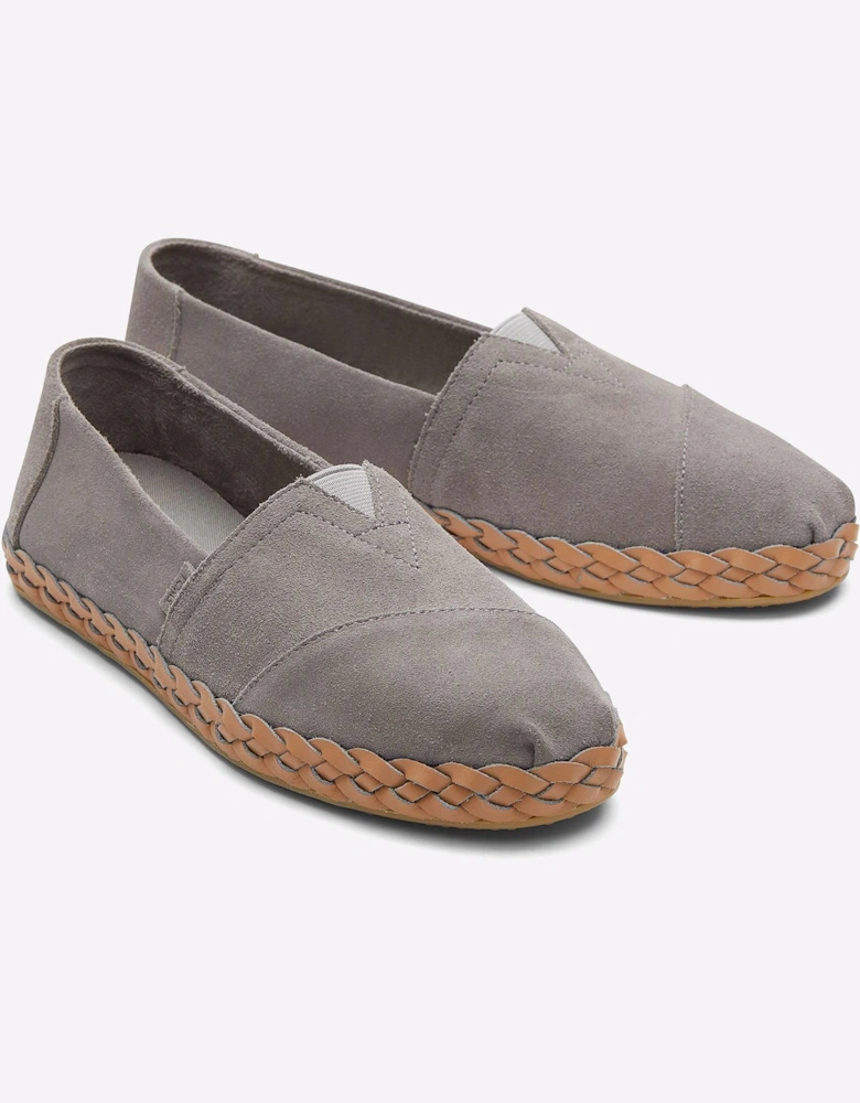 Toms Alpargata Leather Womens Shoes Grey