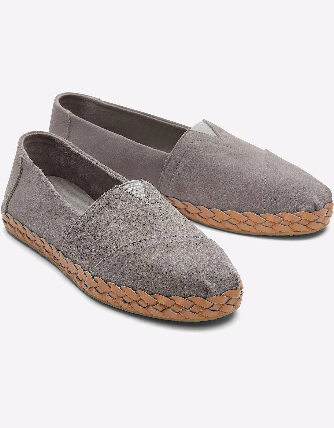 Toms Alpargata Leather Womens Shoes Grey