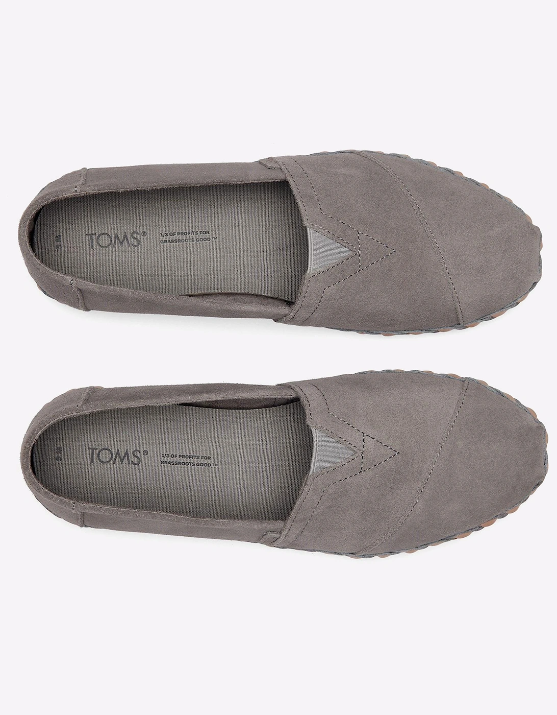 Toms Alpargata Leather Womens Shoes Grey