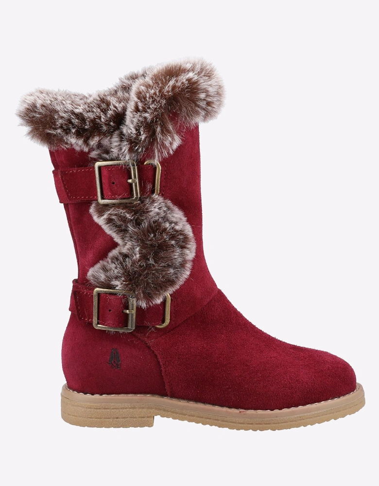 Hush Puppies Mini Megan Memory Foam Junior Boots Burgundy