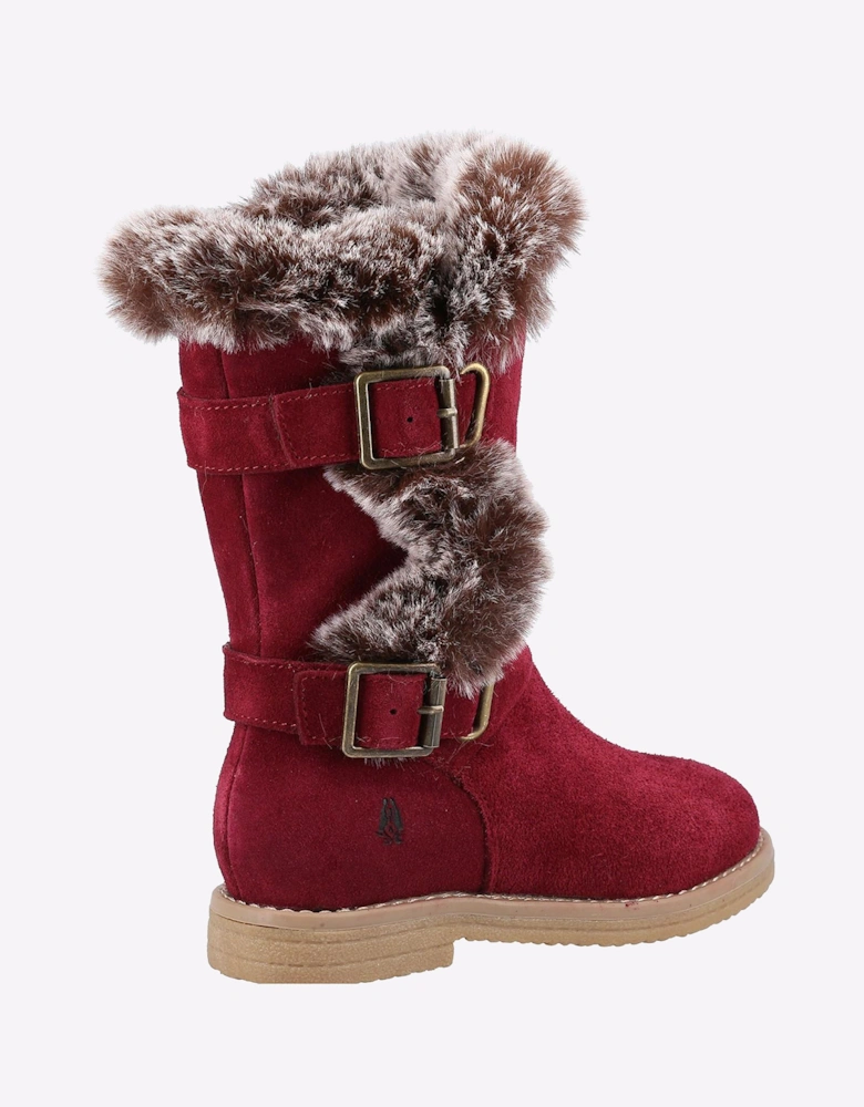Hush Puppies Mini Megan Memory Foam Junior Boots Burgundy