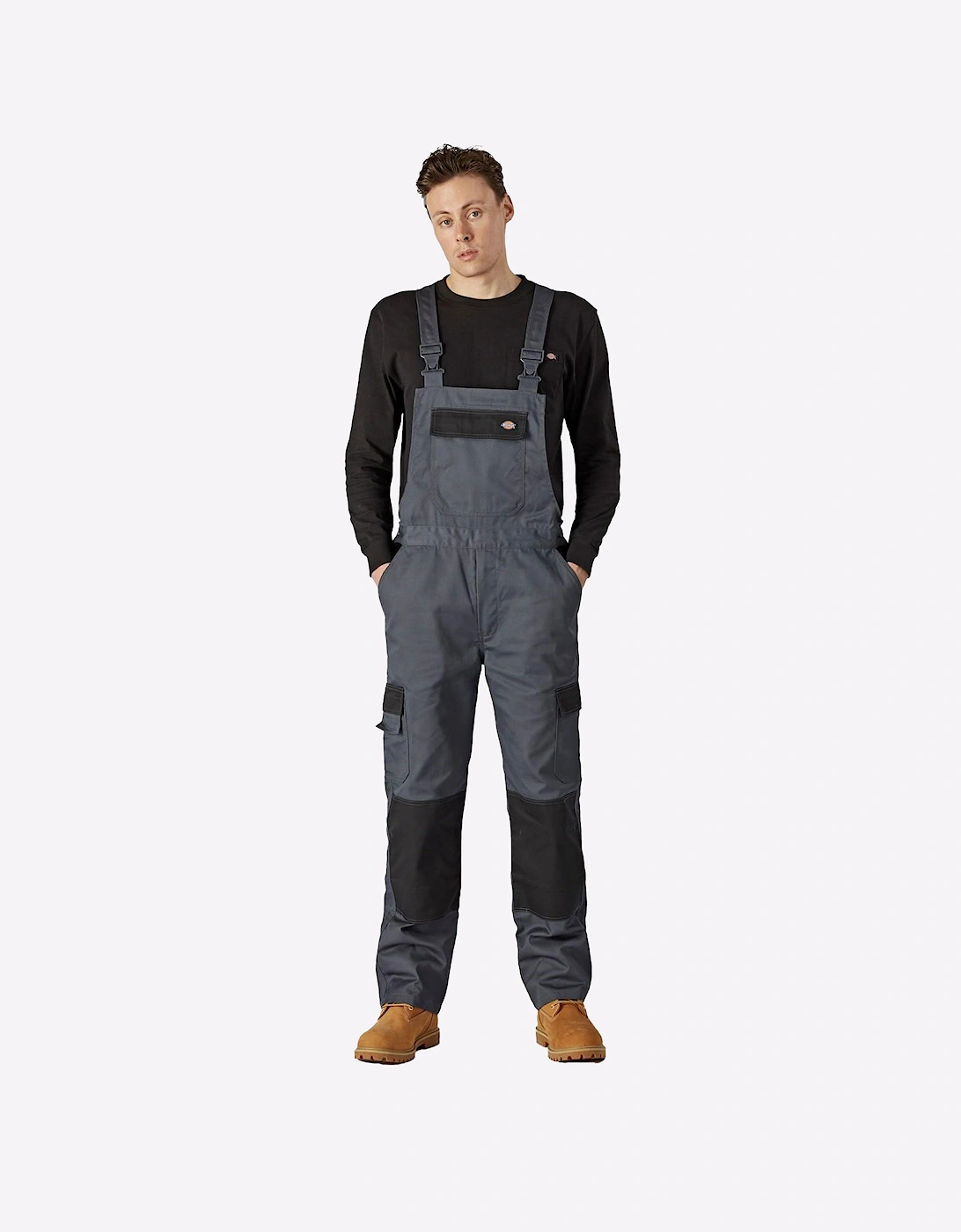 Dickies Everyday Bib and Brace Mens Slate Grey/Black