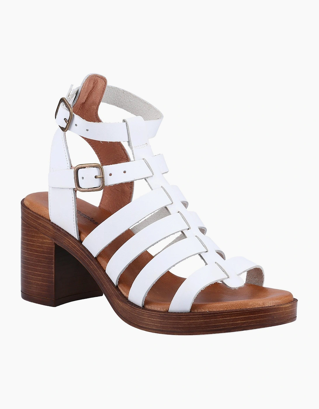 Hush Puppies Gloria Gladiator Womens Leather Sandal White