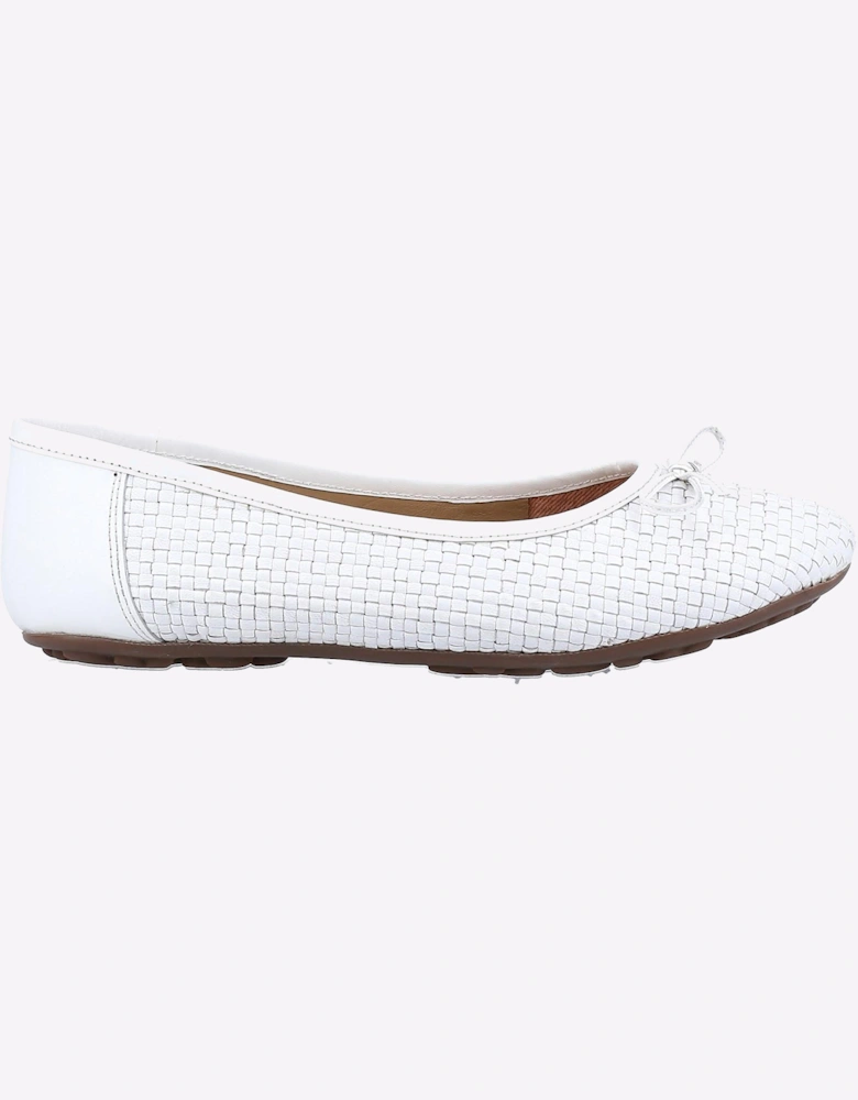 Hush Puppies Janelle Woven Womens Ballerina Shoes White