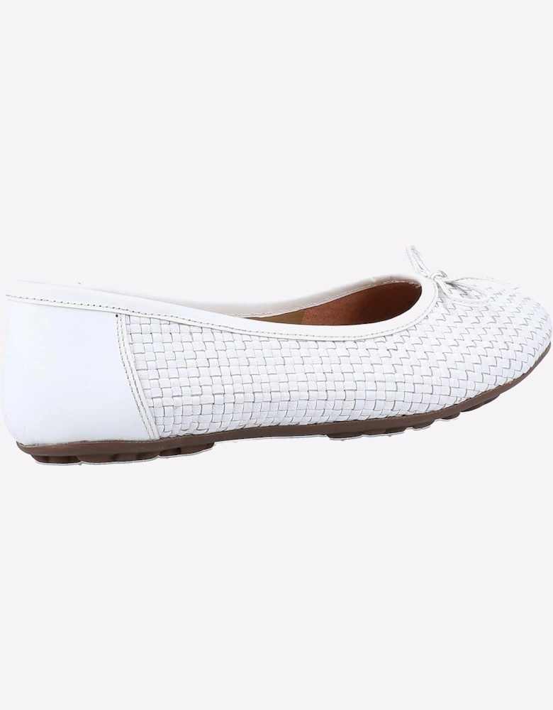 Hush Puppies Janelle Woven Womens Ballerina Shoes White