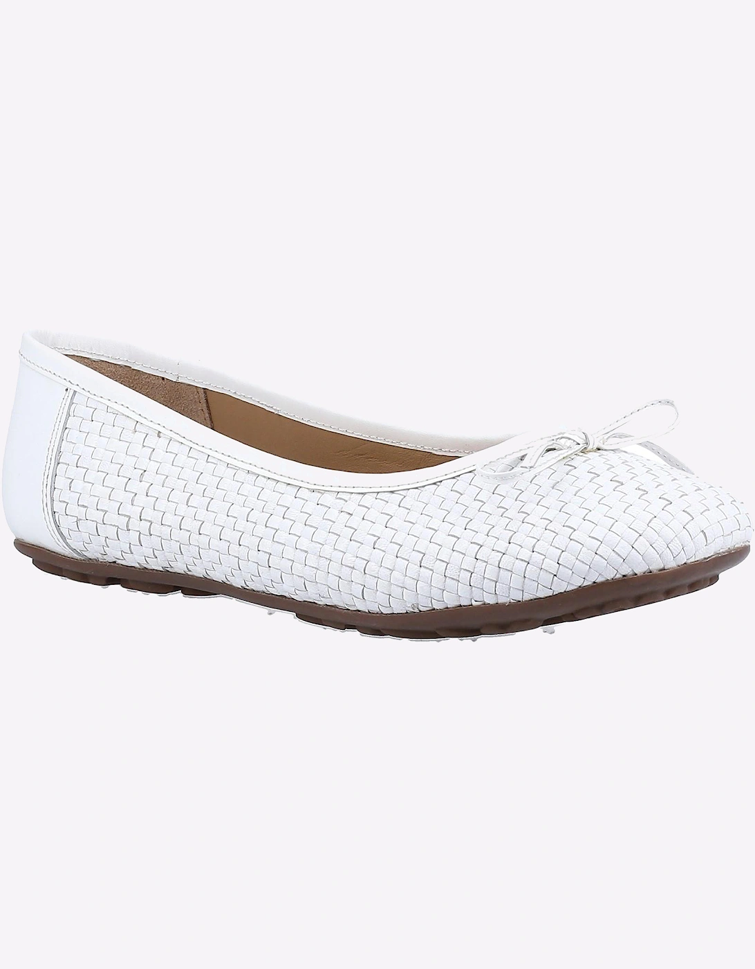 Hush Puppies Janelle Woven Womens Ballerina Shoes White