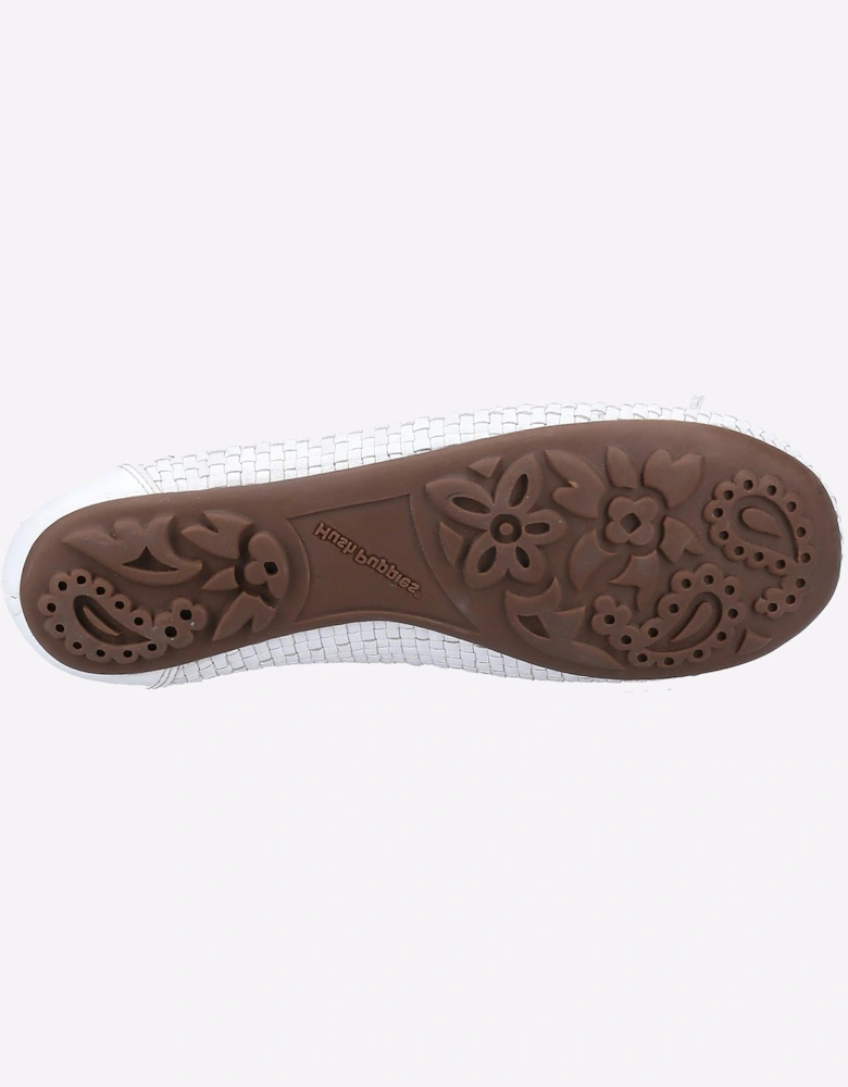 Hush Puppies Janelle Woven Womens Ballerina Shoes White