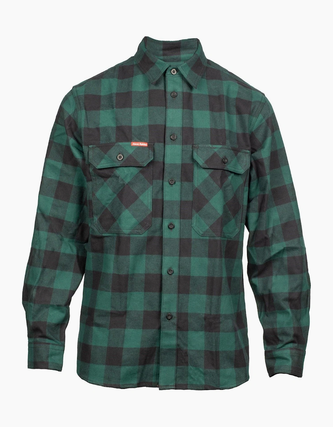 Men's Hard Yakka Long Sleeve Flannel Shirt Mens Green - Size: UK xxl