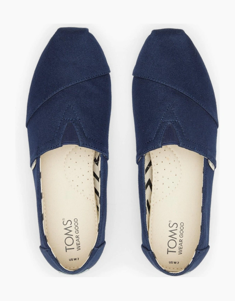 Toms Alpargata Womens Slip On Shoes Navy