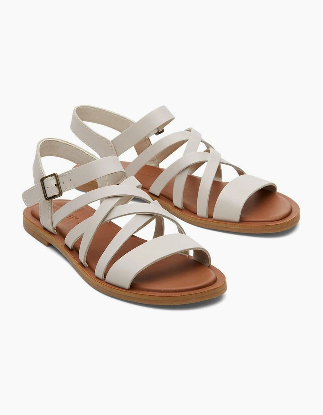 Toms Sephina Leather Womens Sandals Putty