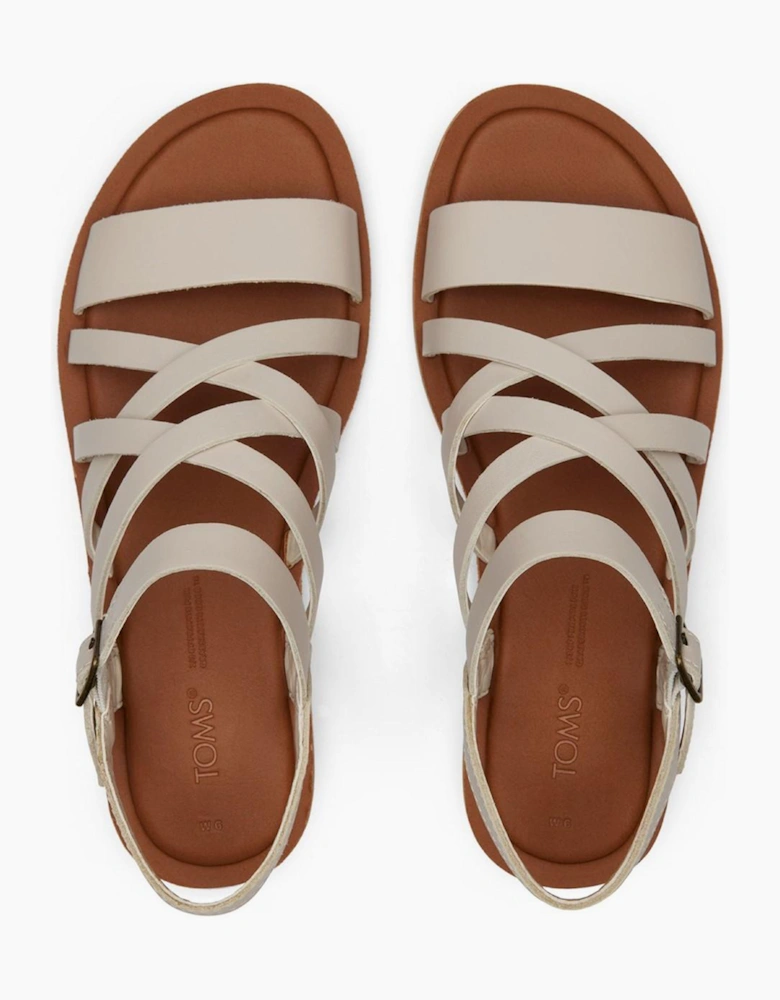 Toms Sephina Leather Womens Sandals Putty