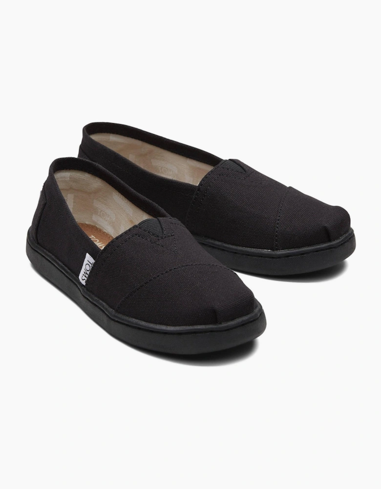 Toms Alpargata Junior Slip On Shoe Black