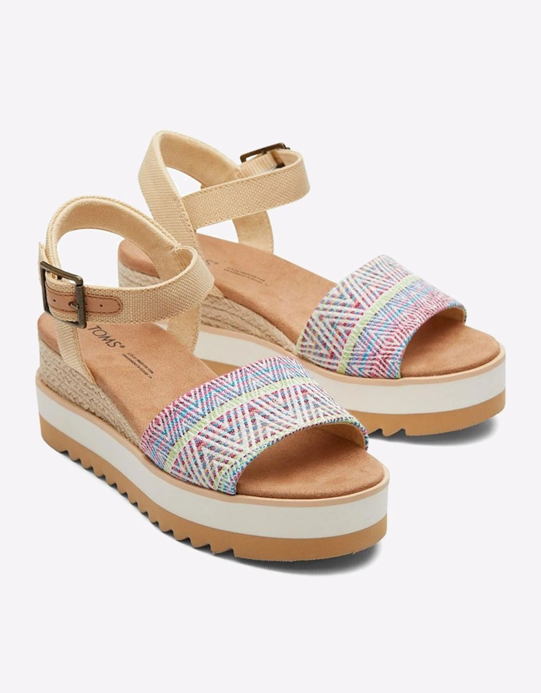 Toms Diana Platform Sandals Womens Tan / Multi