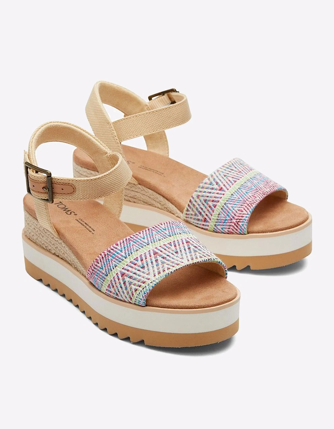 Toms Diana Platform Sandals Womens Tan / Multi