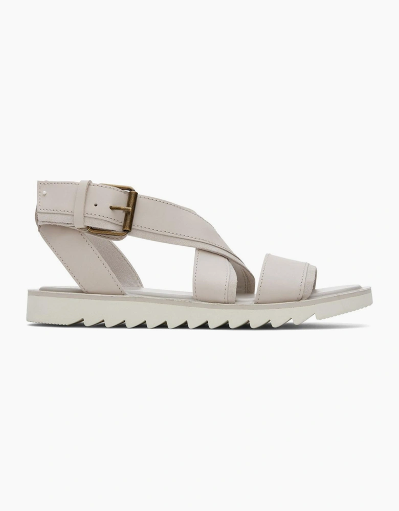 Toms Sidney Tread Leather Womens Sandals Putty