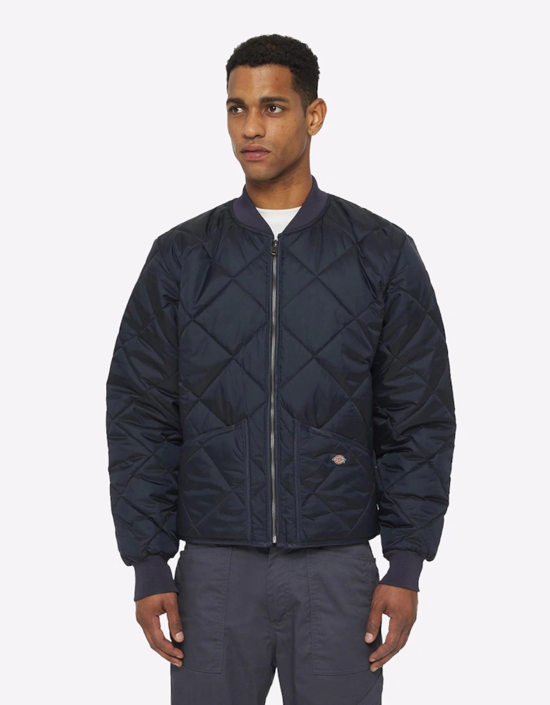 Dickies Diamond Quilted Jacket Mens Dark Navy