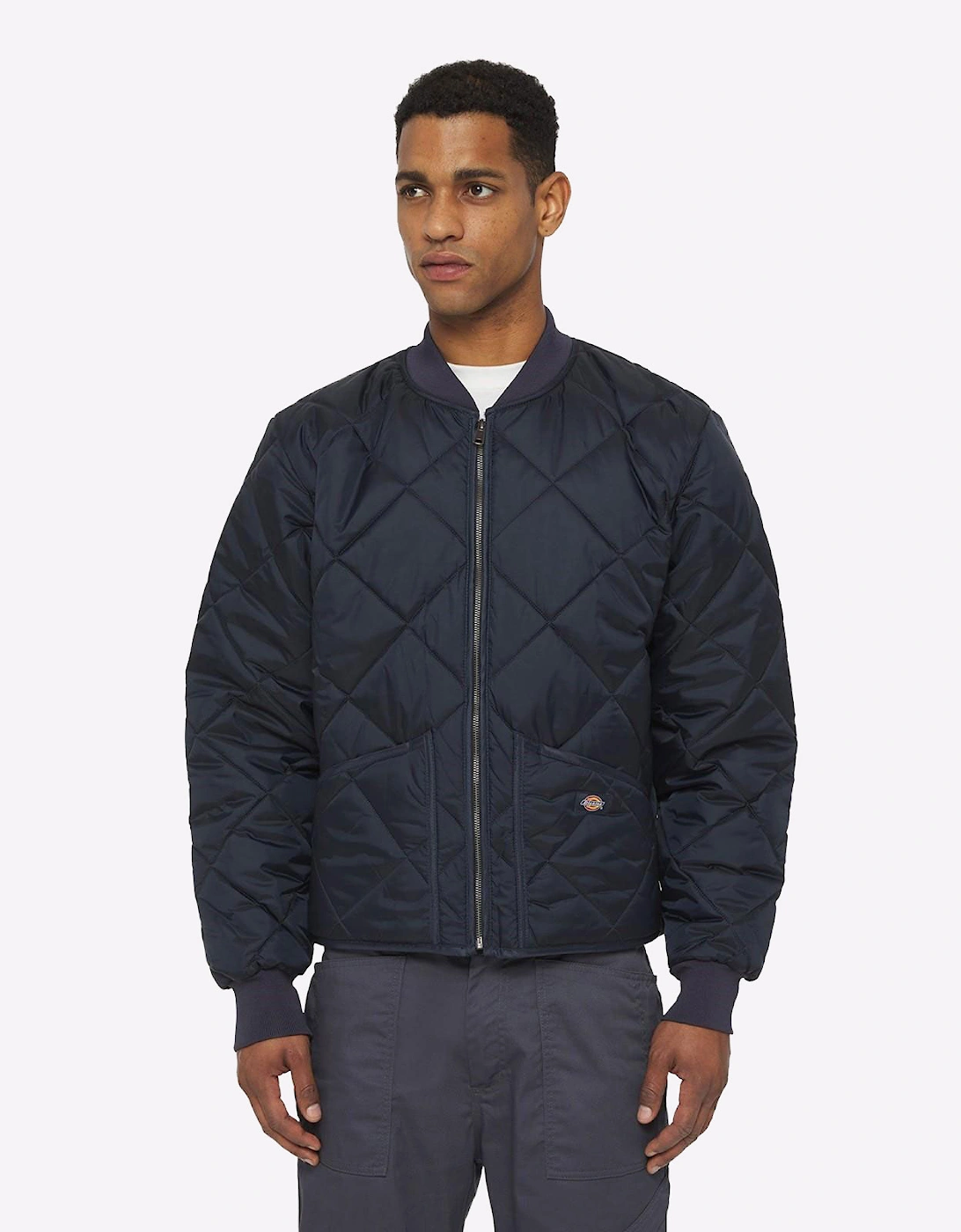 Dickies Diamond Quilted Jacket Mens Dark Navy