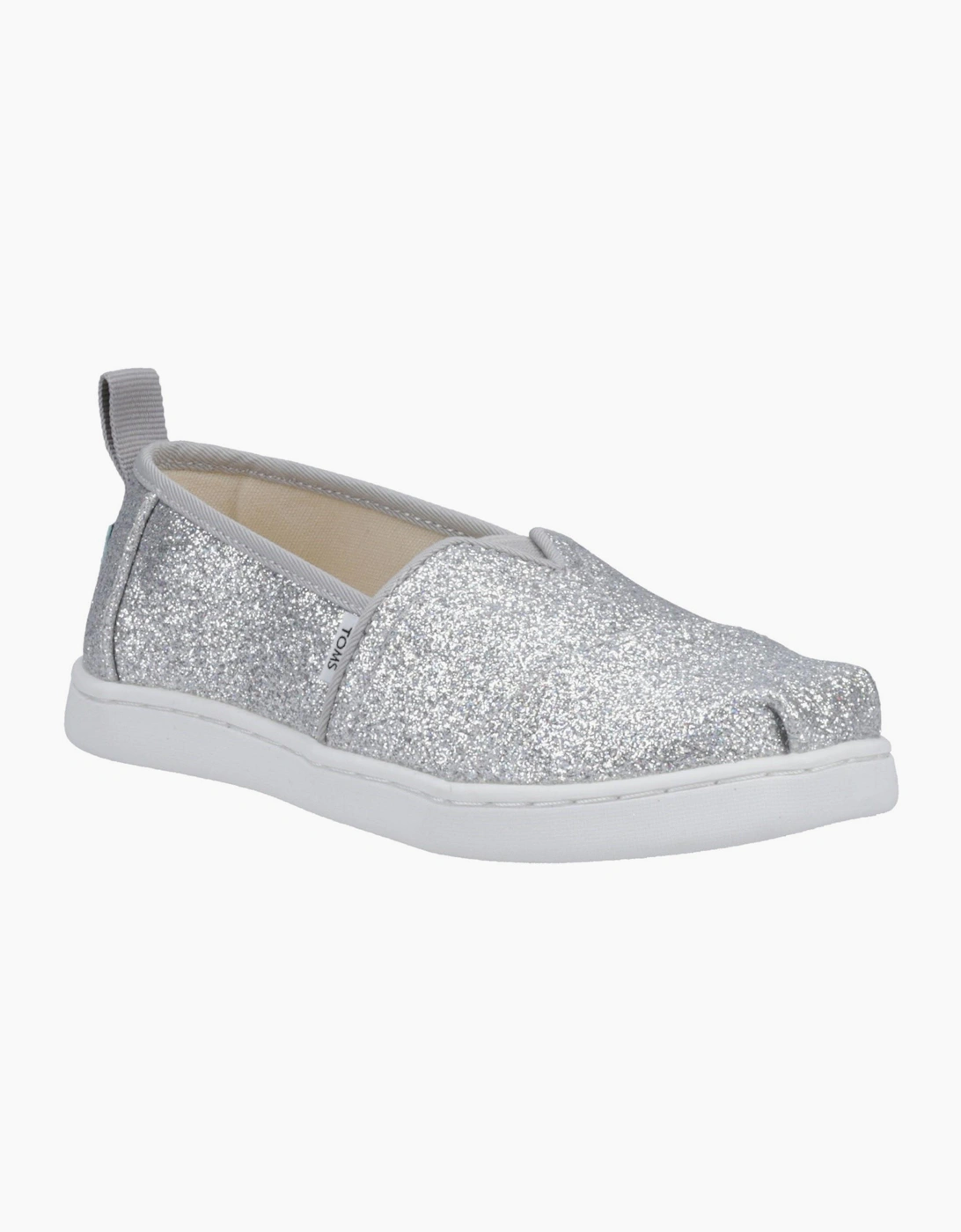 Toms Alpargata Junior Girls Slip On Shoe Silver