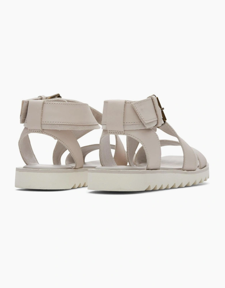 Toms Sidney Tread Leather Womens Sandals Putty