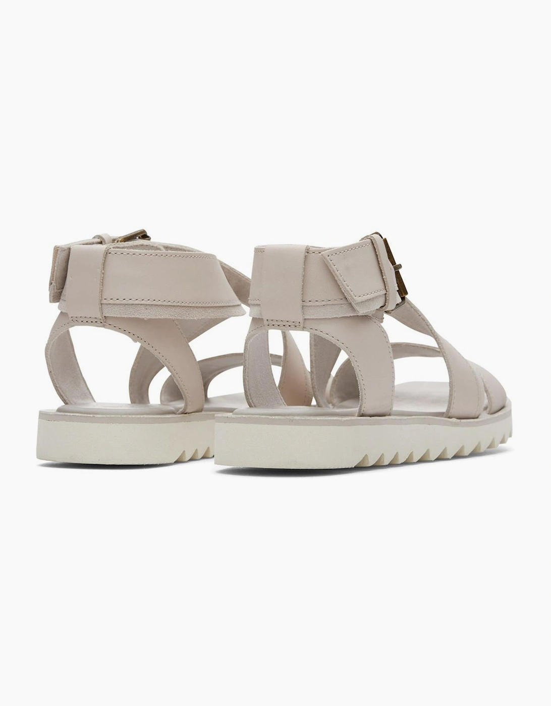 Toms Sidney Tread Leather Womens Sandals Putty