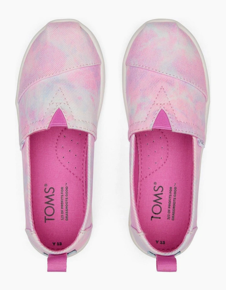 Toms Alpargata Junior Girls Shoes Neon Pink