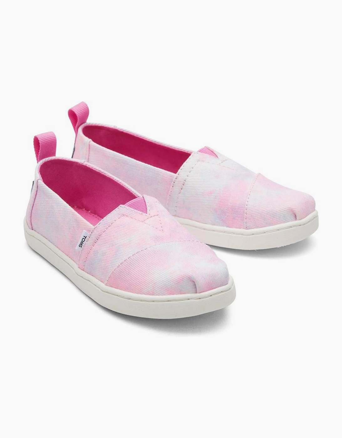 Toms Alpargata Junior Girls Shoes Neon Pink